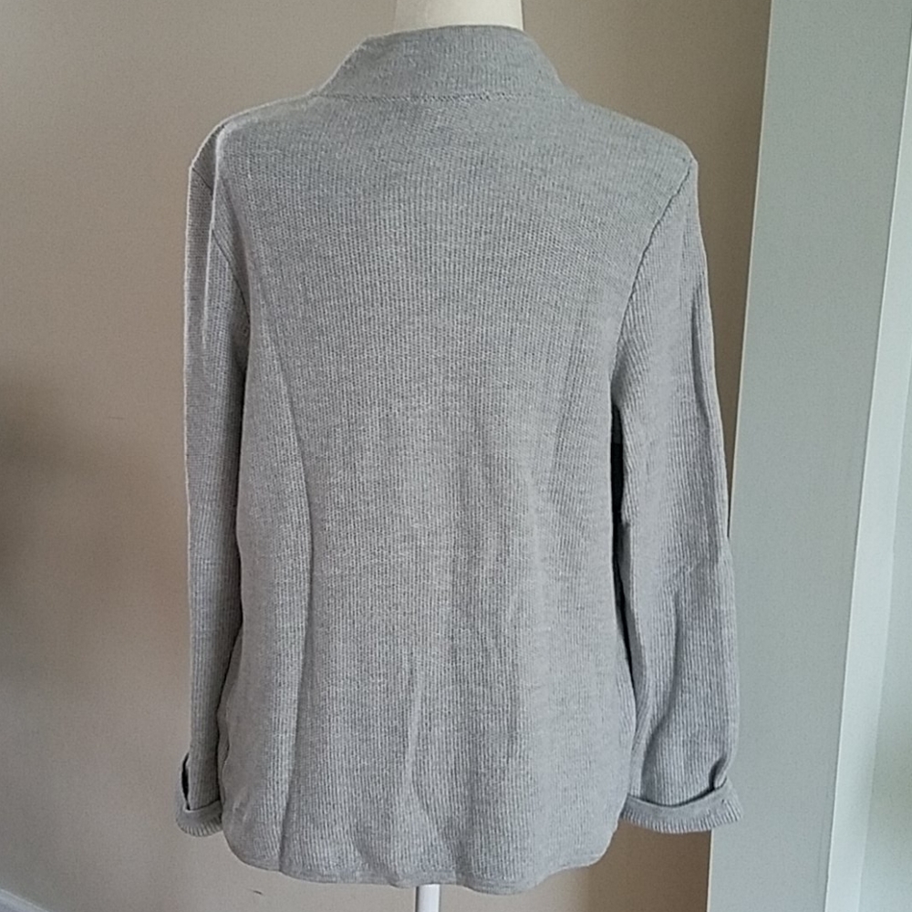 Talbots Lambswool Blend Sweater Grey Large Petite - Picture 5 of 9